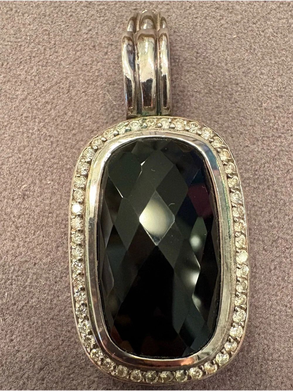 David Yurman Onyx & Diamond Albion Enhancer Pendant